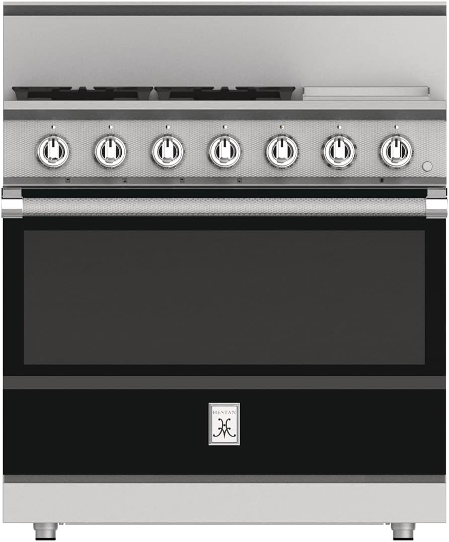Hestan KRD365-NG 36 Inch Wide 5.8 Cu. Ft. Free Standing Dual Fuel Range, 36" 5 Burner, Stainless Steel