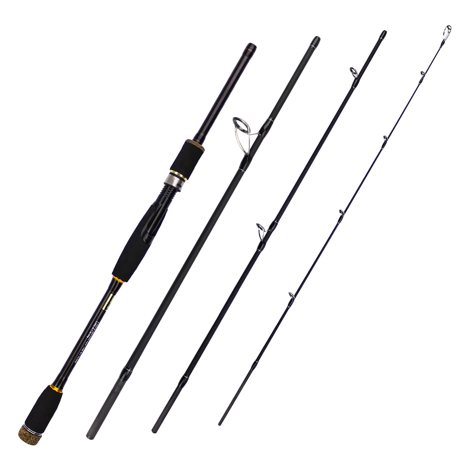 FawoonuPortable 4-Section Spinning/Casting Fishing Rods Carbon Fiber Telescopic Fishing Pole for Saltwater and Freshwater