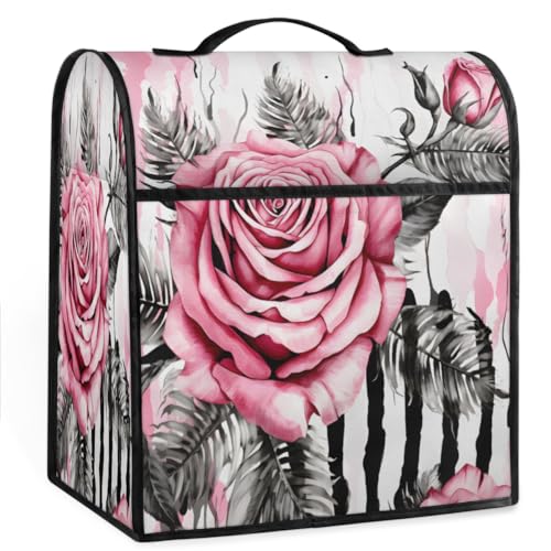 Coffee Maker Cover Flower Zebra Print Kitchen Appliance Covers Small Appliance Covers Blender Cover Juicer Cover Dust Covers for Kitchen Appliances with Top Handle and Pockets,Washable,C460