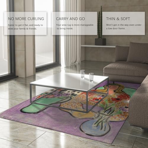 Tapis de salon 80x150 floral lavable et moderne avec envers antidérapant