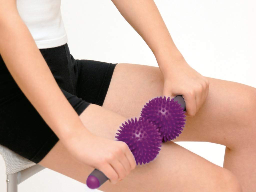 SISSEL Spiky Twin Roller, Reflexzonen Massagegerät für Wirbelsäule und Cellulitebehandlung, Lilac
