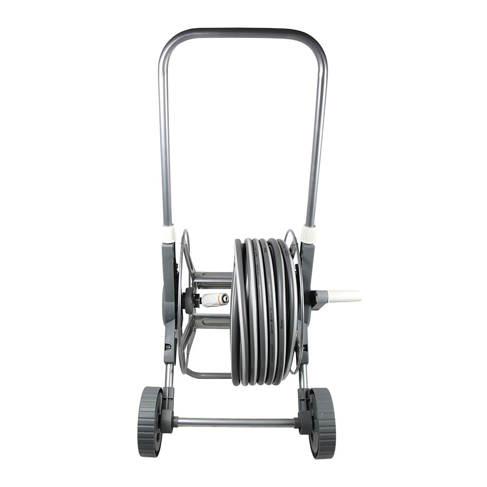 Bradas White Silver Plus Schlauchwagen Set 30m Wasserschlauch Gartenschlauchwagen 2402, Grau, 56x46x42 cm