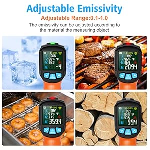   MESTEK-Infrared-ThermometerTemperature-Gun-581472-Digital-Laser-Thermometetr-Gun-with-K-Probe-for-Cooking-Grill-Pizza-Oven-IR-Thermometer-Temp-Gun-with-Adjustable-Emissivity