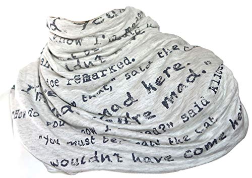 Literati Club Alice in Wonderland Book Scarf,Oatmeal,One Size