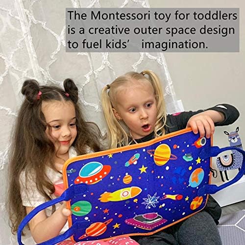 TenFans Space World Montessori Toys, Educational Learning Toys, Busy Board for Toddlers 3-6 Year Old, Sensory Toy, Baby Dress Toys, Activity Board for Montessori Activities