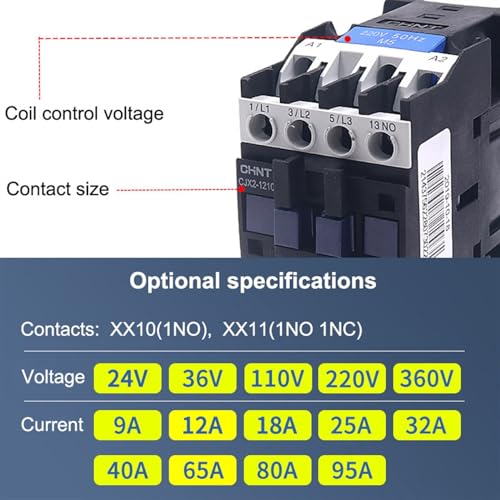 Contacteur CA CJX2-0910 110V pour commande de moteur électrique triphasé - 8