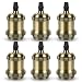 DiCUNO Vintage E26 Lamp Socket, Edison Retro Pendant Lamp Holder, Industrial and Decorative for DIY Lighting, 600℃ Heat Resistant Champagne Gold Color 6 Packages