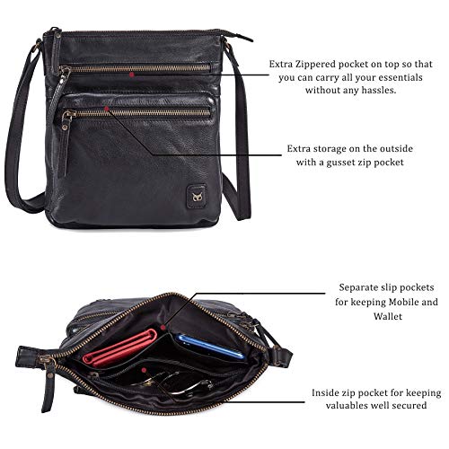 Wise Owl Accessories Small Crossbody Bags for Women Real Leather Purse Handbags Crossover Over the Shoulder Pocketbook2