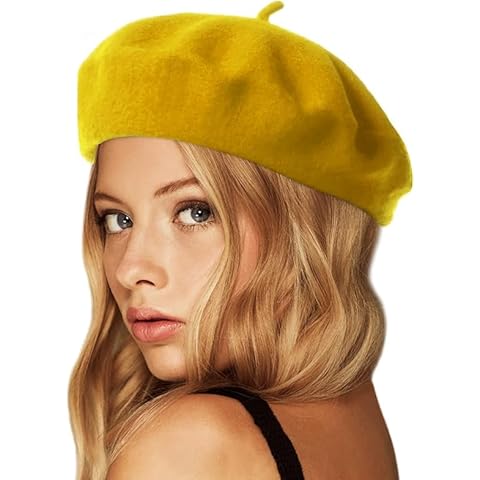 Béret Femme ZKGYUS Jaune Cover