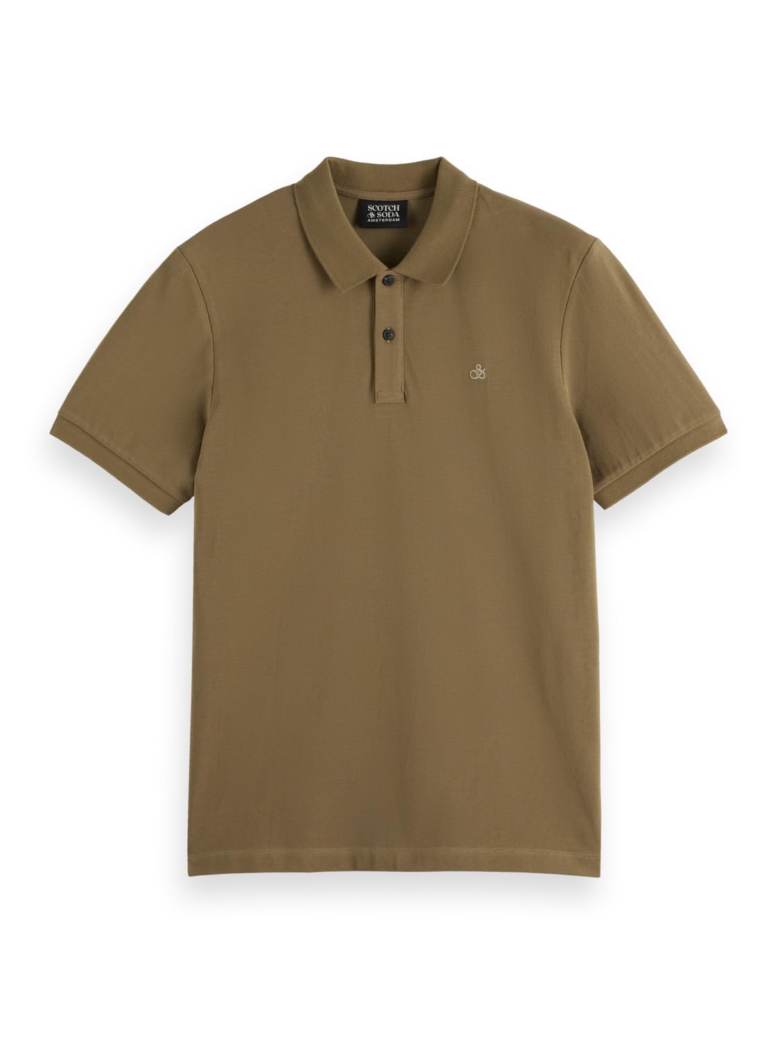 Scotch & Soda Men's Golden Brown Logo Polo Shirt, S