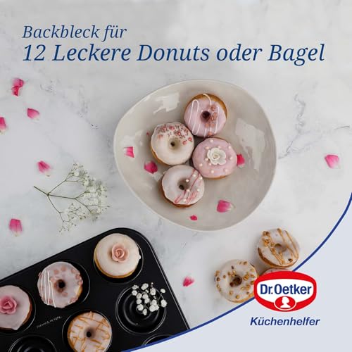 Exquisite Dr. Oetker 12er Donutbackform TRADITION – Dein Geheimnis für Perfekte Donuts mit Antihaftbeschichtung für Beste Backergebnisse, inkl. 5 Jahre Garantie