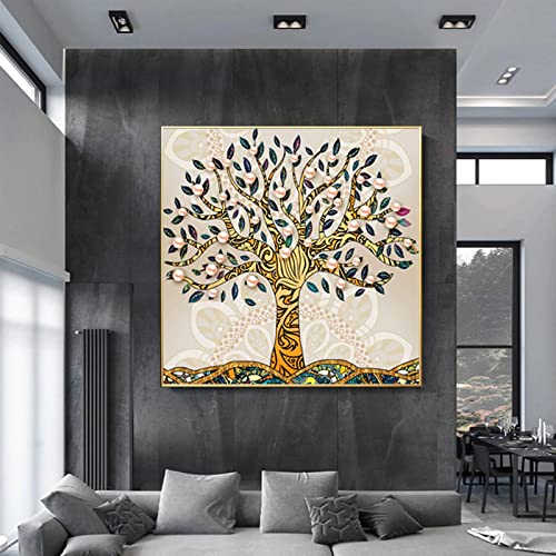 Tableau arbre de vie abstrait pour créer une ambiance zen dans votre salon