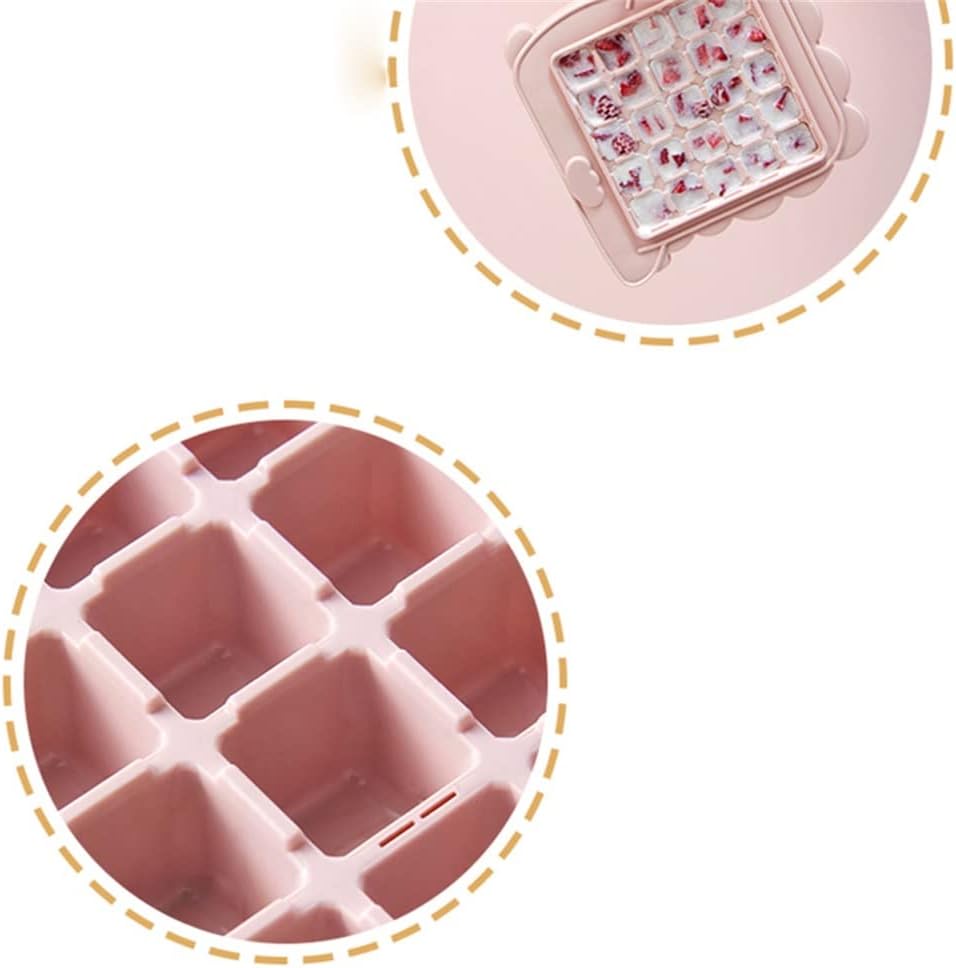Ice Cube PP Household Homemade Ice Cube Storage Box Ice Maker Food-Grade Quick- Ice Box with Lid (Pink 16.5 * 17cm) (Pink 16.5 * 17cm)