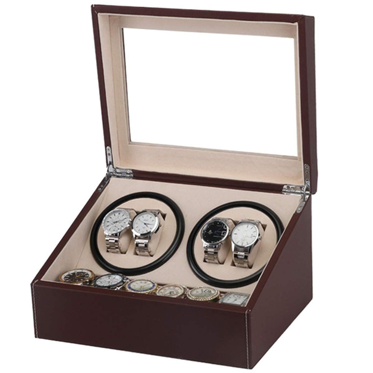 YNIYUJKL Watch Winder For Automatic Watches Automatic Watch Winder 4 Watches 6 Storage Position Automatic Winding Watch Rotating Watch Storage Box Watch Winder Box Watch