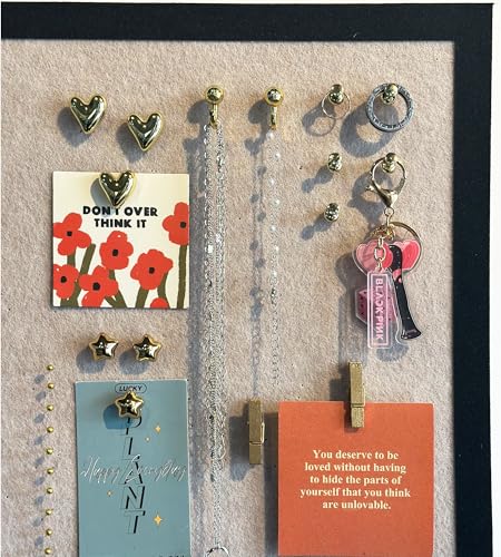 KEYDUACU 100 Pcs Gold Push Pins Set, Metal Thumb Tacks, Decorative Push Pins for Cork Board with Hook Clip, 6 Style Office Accessories for Map