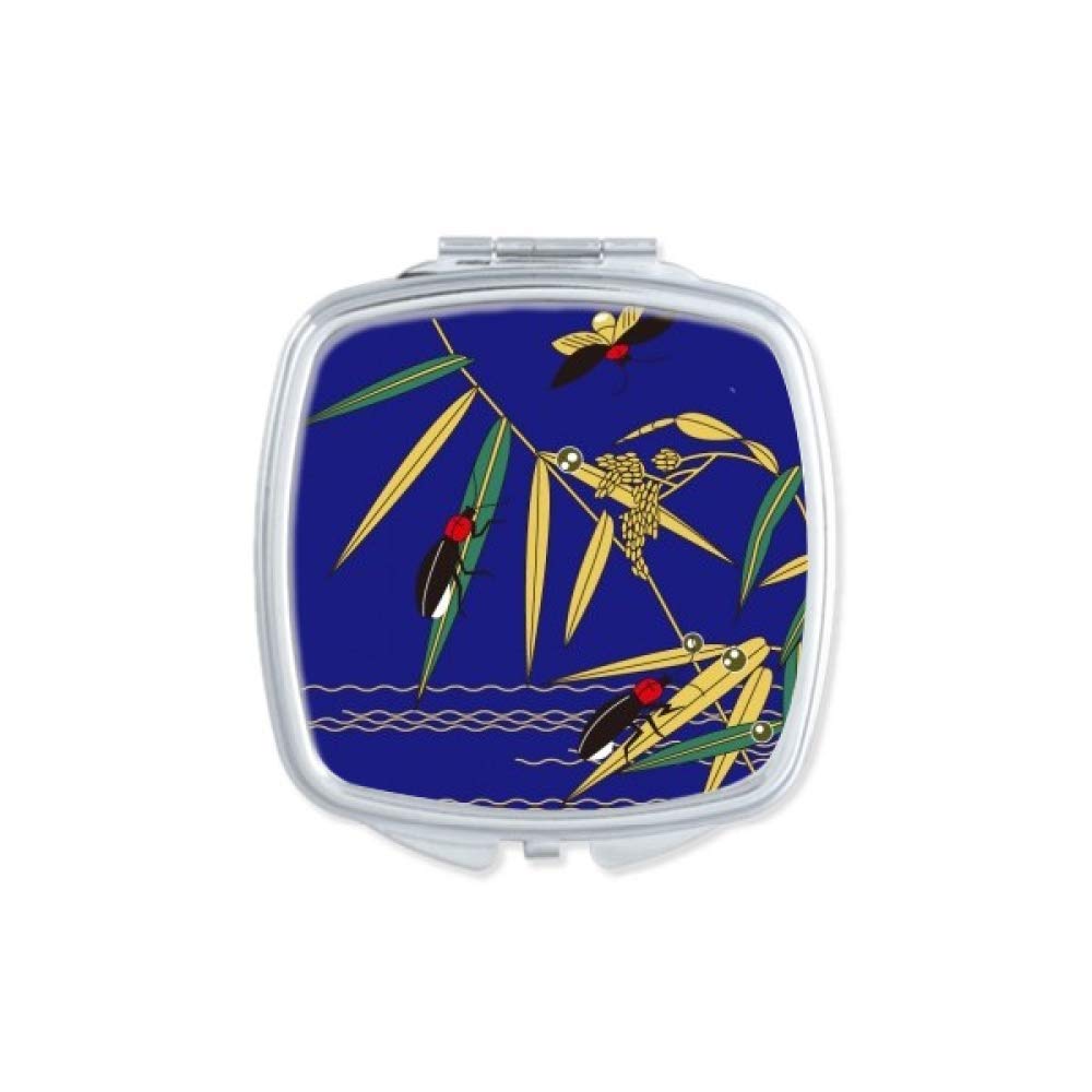 Painting Japanese insect Mirror Portable Compact Pocket Makeup Double Sided Glass