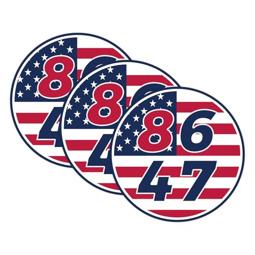 Image of 3pcs 8647 President Car Magnets, American Flag Bumper Stickers Campaign Magnetic Political Bumper Stickers for Cars, Trucks & Vehicles (Style C)
