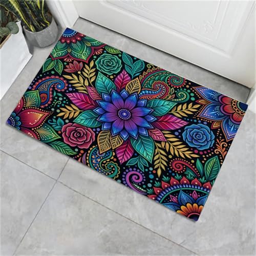Tapis de porte d'entrée mandala bohème pour sublimer votre intérieur chic - 4