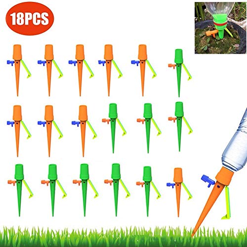 Irrigation System，18Pcs Automatic Drip Irrigation Kits Watering Sets Plant Waterer Drip Irrigation System Plant Waterers Plants Garden Cone Lazy Spike Dripper