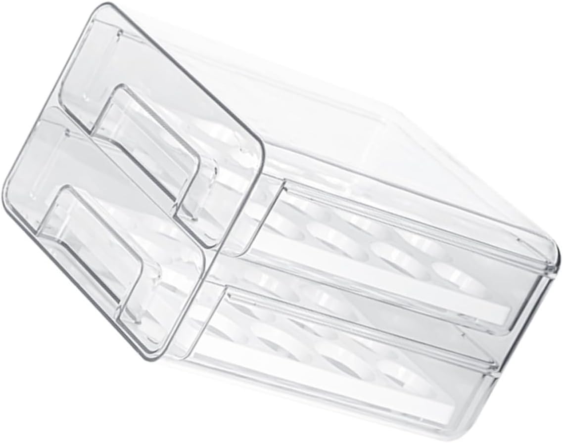 Gadpiparty Refrigerator Storage Container Double Organizer Design and Holder for Kitchen Fridge and Pantry Use