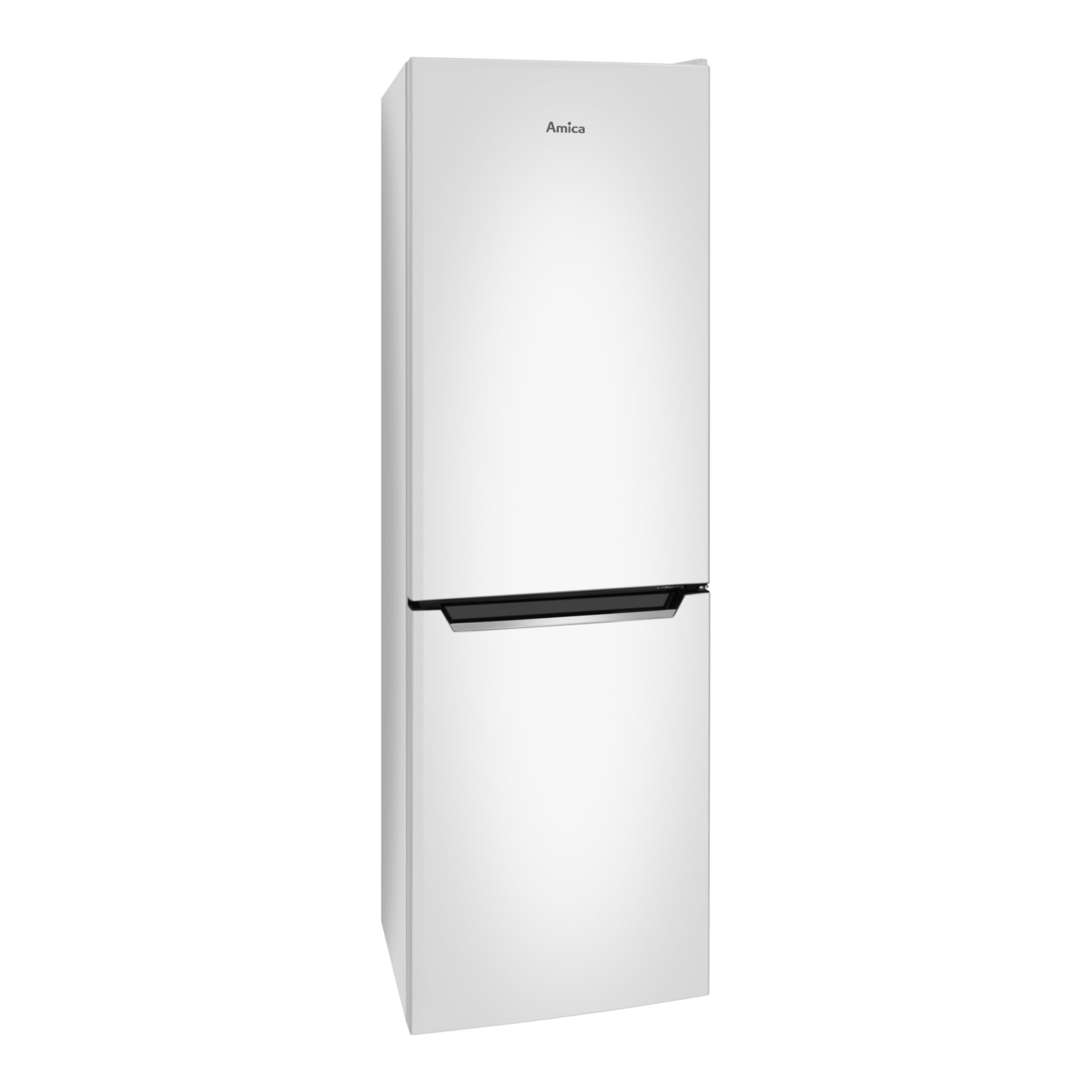 Amica Kühl‑Gefrierkombination freistehend 157 l FrostControl Superkühl und Supergefrierfunktion Sicherheitsglas LED‑Beleuchtung 144 x 47,4 x 49,5 cm – Kuehlschrank Freistehend Weiß