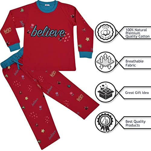 Pyjamas filles en coton rose de qualité supérieure pour des nuits douces