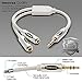 AUX Audio Cable, INNOVAA Universal Stereo Audio Male to Two Female 3.5mm AUX Cable - 8 inch (20 CM)