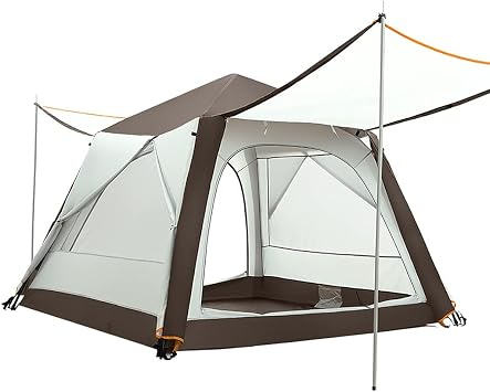 Pop Up Tent, Camping Tent for 5-6 Person, 6 Person Family Camping Tent with 360  Panoramic View,Festival Essential, Automatic Instant Portable Tent for Garden Lawn Outdoor Color Brown Brown