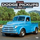 Classic Dodge Pickups OFFICIAL | 2026 12 x 24 Inch (Hanging) Monthly Square Wall Calendar | Foil Stamped Cover | Plastic-Free | BrownTrout | Truck Motor