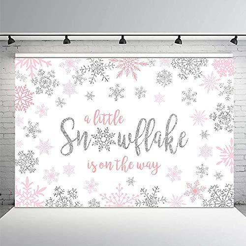 MEHOFOND 7x5ft Winter Snowflake Girl Baby Shower Photo Background...