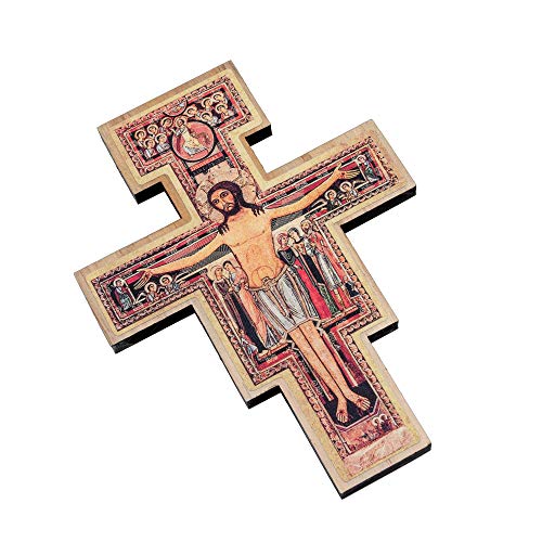 Intercession San Damiano Wall Wood Cross Crucifix (8 in)
