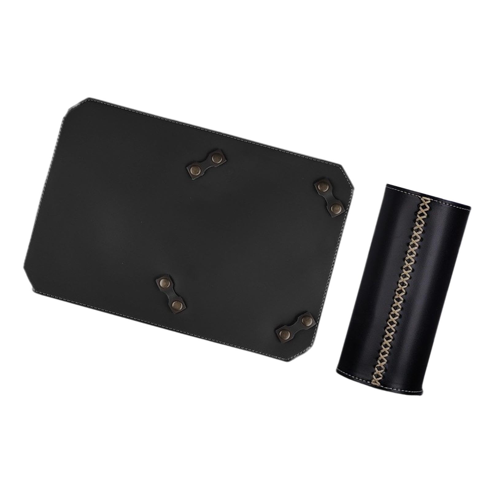 Yiju Furnace Mat and Gas Canister Cover Set Fixing Pad Practical Portable Sleek Protectors for Beach Outdoor Cooking BBQ Traveling, Black