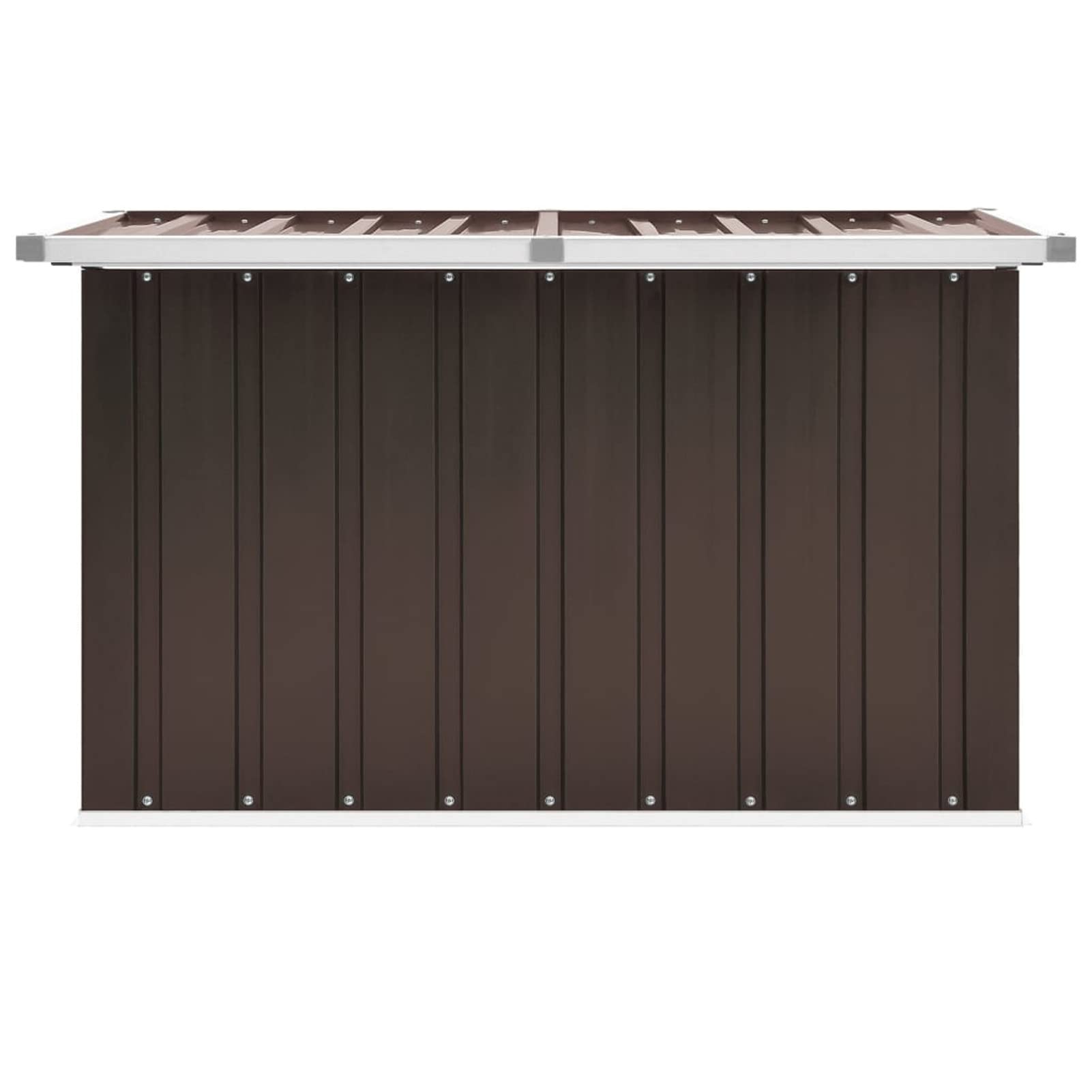 Homgoday Stal ocynkowana i plastikowa skrzynka do przechowywania ogrodu brązowa 109 x 67 x 65 cm do ogrodu na patio balkon