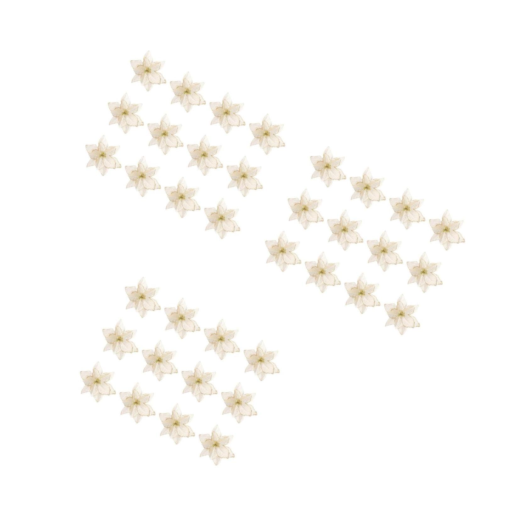 Fleur de Noël Zerodeko lot de 3 ensembles de 24 pièces déco sapin guirlande doré