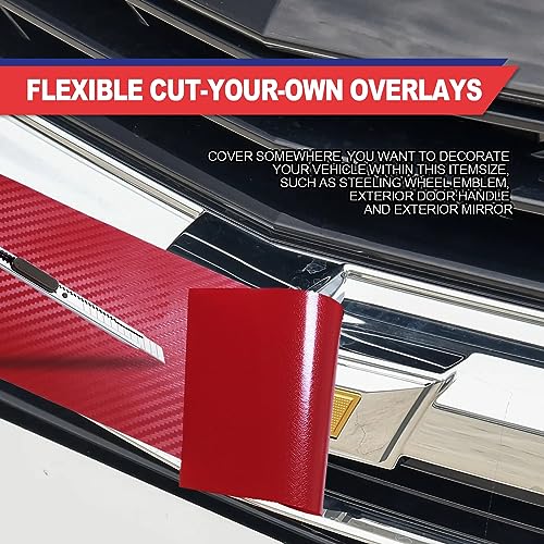 Image of Compatible with 11.8 inch x 4 inch 3PCS Chevy Bowtie Emblem Logo Stickers Cut DIY Decals, 3 Pcs Universal Logo Overlay Red