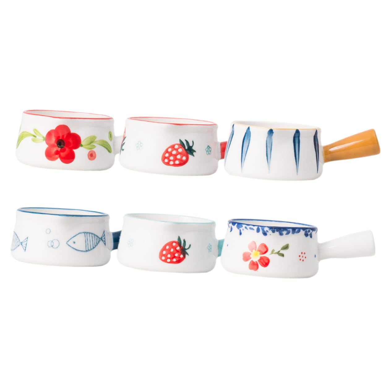 Petit Pichet à Lait en Céramique 50ml, Lot de 6 Pièces