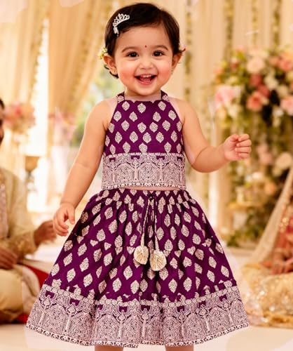 Image of Chandrakala Kids Lehenga Choli Set for Girls (KL120-P)