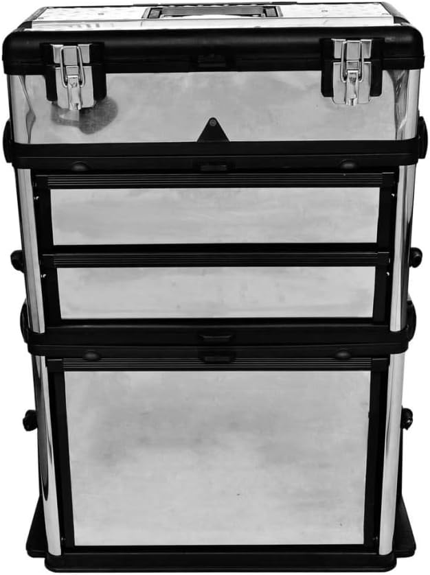 Review Product Tidyard 3-Part Rolling Tool Box with 2 Wheels, Portable Tool Chest, Removable Tool Storage Boxes with Sliding Drawers