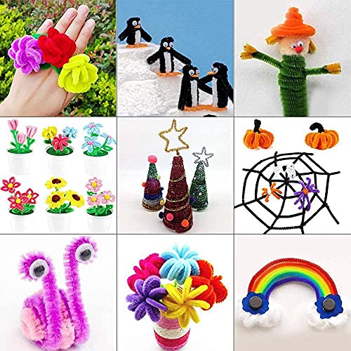Tukcherry Cure-Pipes, 100 tiges de Chenille pour Bricolage, 10 Couleurs Assorties Cure-Pipes pour décorations et Artisanat créatif, 6 mm x 12 Pouces, Bricolage Amusant - Image 4