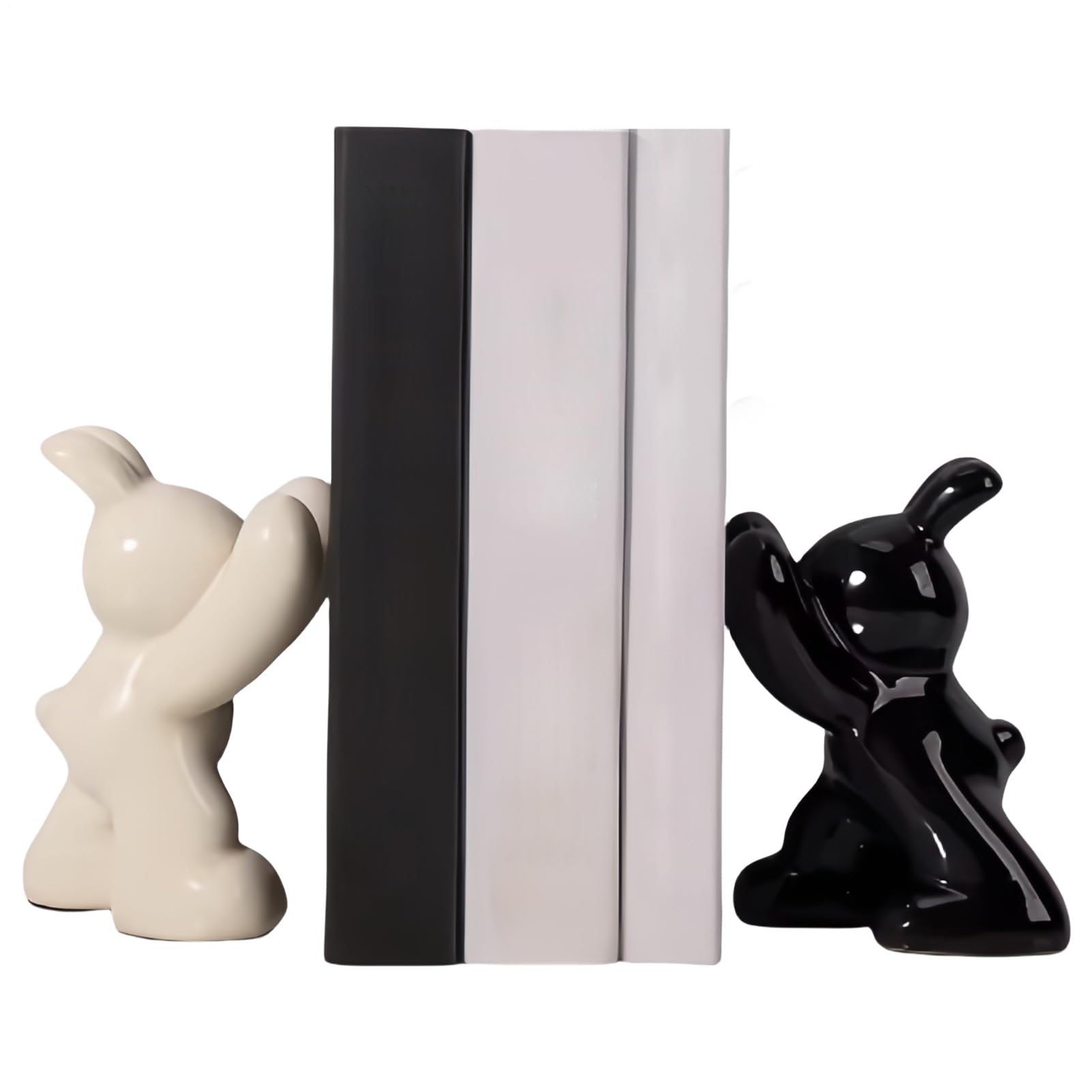 Arrête-livres en céramique lapin, le cadeau parfait pour lecteurs