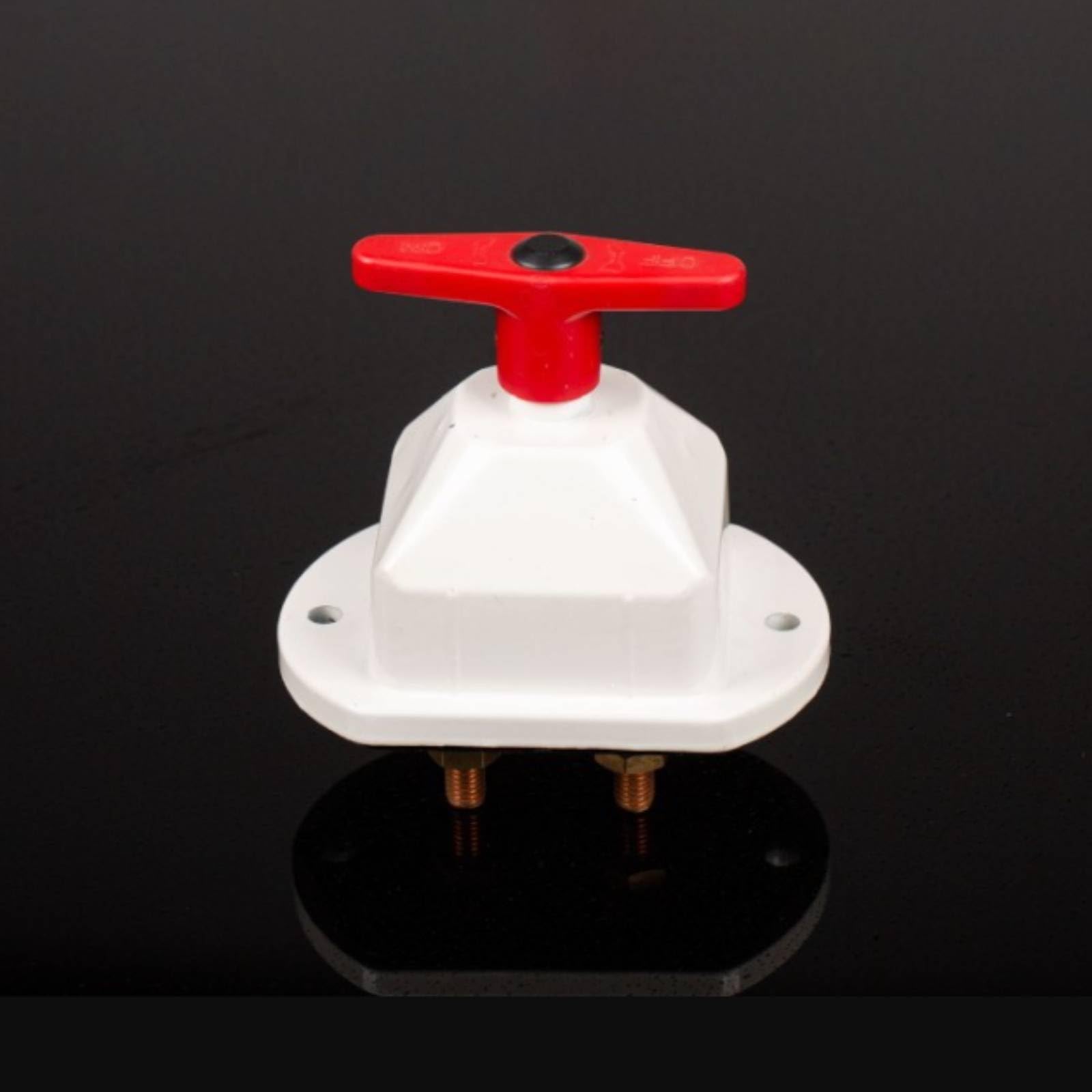 harayaa Interruptor de Desconexión de Batería 300A Cortacorriente Seccionador Interruptor Principal Mando T Visible y Carcasa Blanca Aislada Apto para