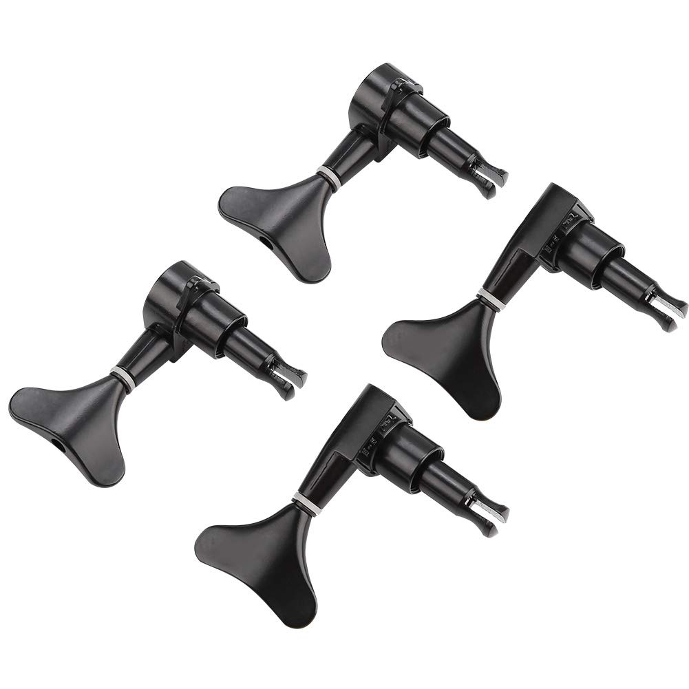 Mécaniques scellées pour guitare basse, bouton en forme de queue de poisson, compatible 2L 2R, noir