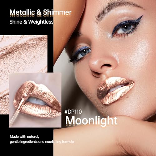 Image of Depuplum Silver Lipsticks for Women Metallic Glitter Lipstick Long Lasting