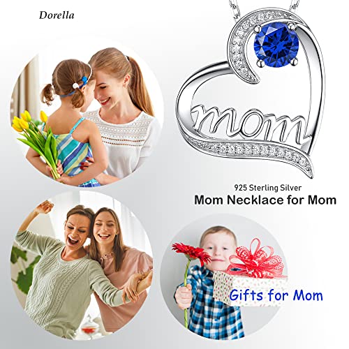 Dorella Birthday Gifts for Women 925 Sterling Silver Mom Necklace for Mom Wife September Birthstones Necklace Blue Sapphire Pink Tourmaline and More Stones Jewelry for Her2