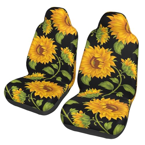 Housses de siège voiture universelles antidérapantes camion SUV mer motif tournesol x2