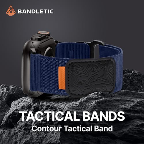Image of Bandletic Compatible with Apple Watch Bands for Men Women, Wide Tactical Stretchy Nylon Soft Sport Solo Loop for iWatch 49mm(Ultra 3 /2 /1),46mm(11 /10),45mm(9 /8 /7),44mm(SE3 /SE2 /SE /6 /5 /4),42mm(3 /2 /1)