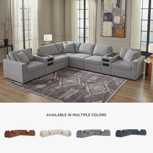 Image of Signature Design by Ashley 8-Piece Modular Sectional Couch with Console