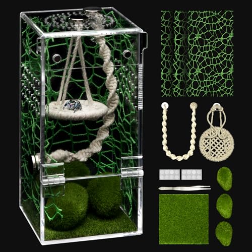 AZV Jumping Spider Enclosure Hammock Kit Ventilation Praying Mantis Habitat