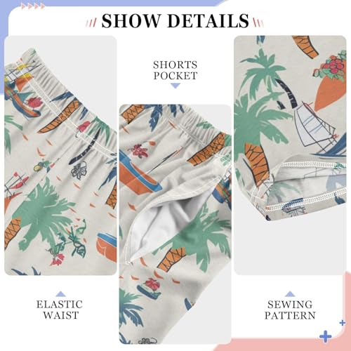 ZZXXB Sailboat and Tree Boys Long Pants Soft Trousers Elastic Waist Kids Lounge Bottoms with Pockets S-XL4