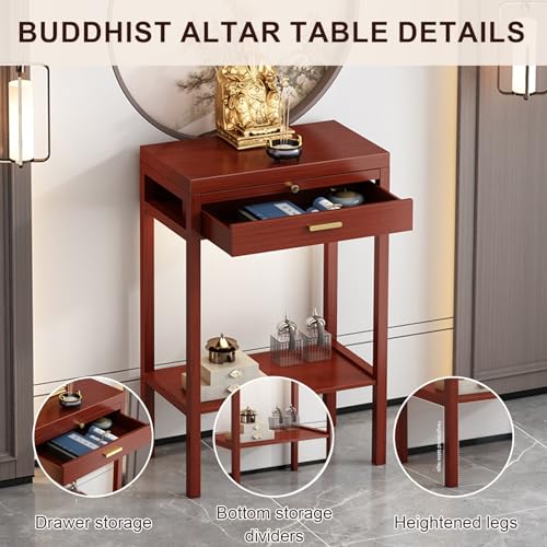 Support pour Bouddha de temple avec meuble de rangement d'autel bouddhiste - 5